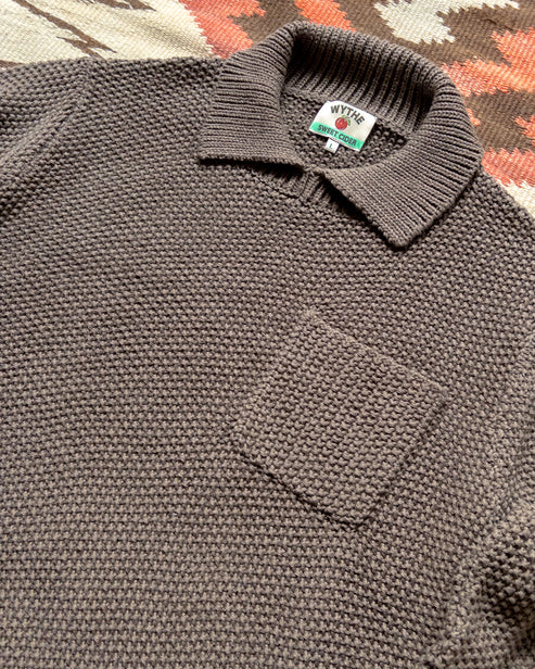 Moss Stitch Collared Sweater