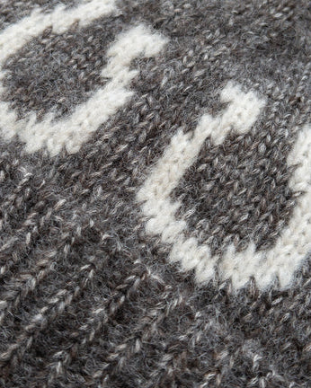 Alpaca Horseshoe Beanie - Charcoal