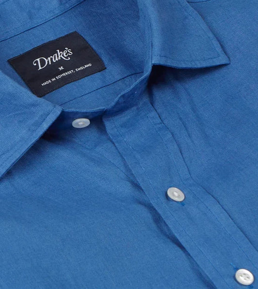 Linen Summer Shirt - Bright Navy