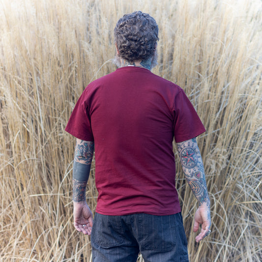Short Sleeve Crewneck Tee - Burgundy