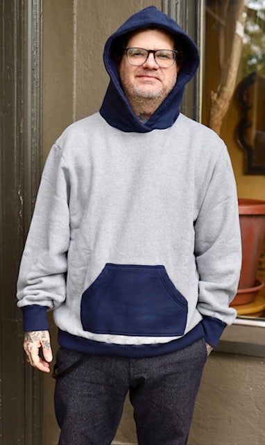 50's Hoodie MIJ - Heather Grey/Navy