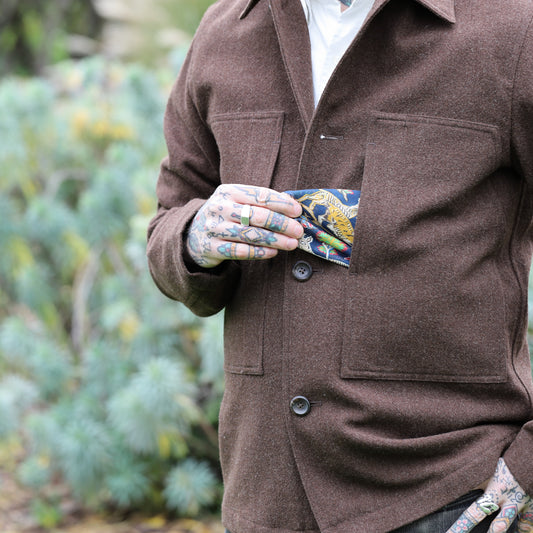 Shetland Wool Map Pocket Chore Jacket - Brown