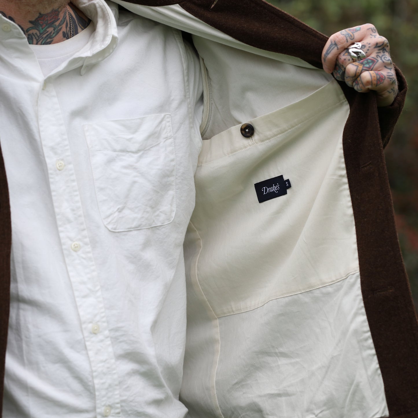 Shetland Wool Map Pocket Chore Jacket - Brown