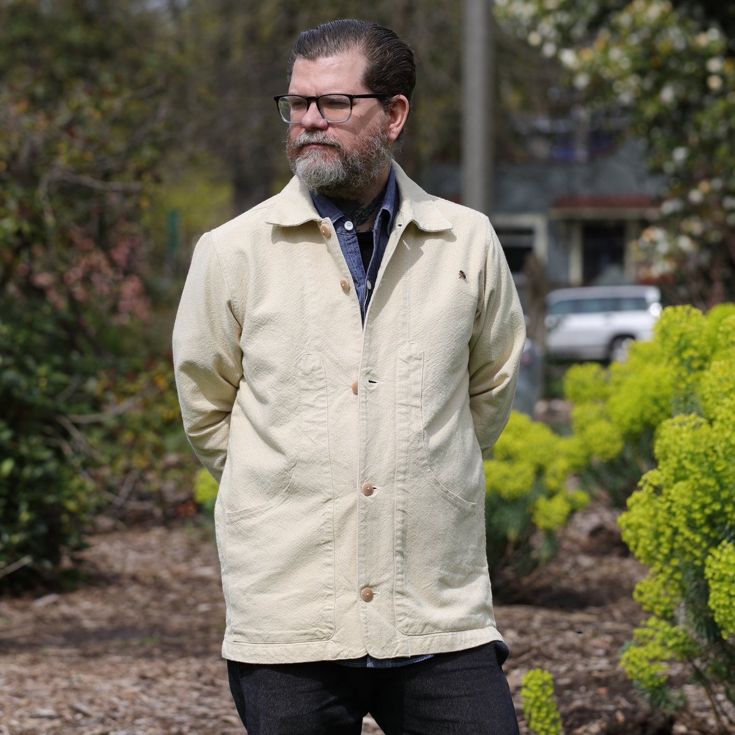 Rustic Plainweave Hunting Jacket - Natural