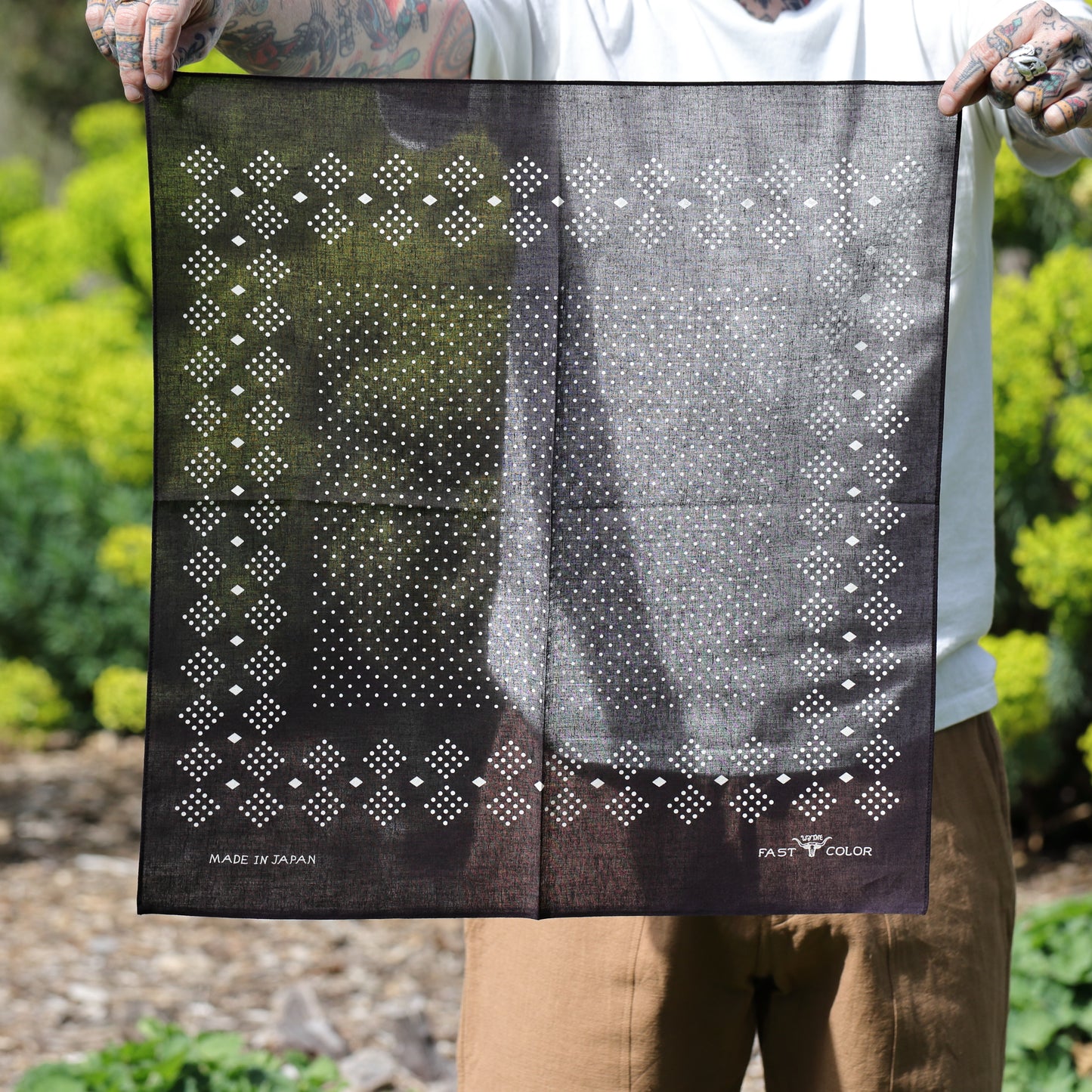 Overdyed Selvedge Bandana: Black Indigo