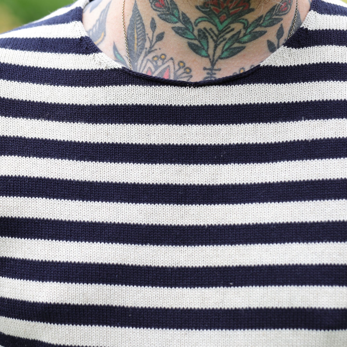 Striped Harbour Sweater - Ink/Seashell