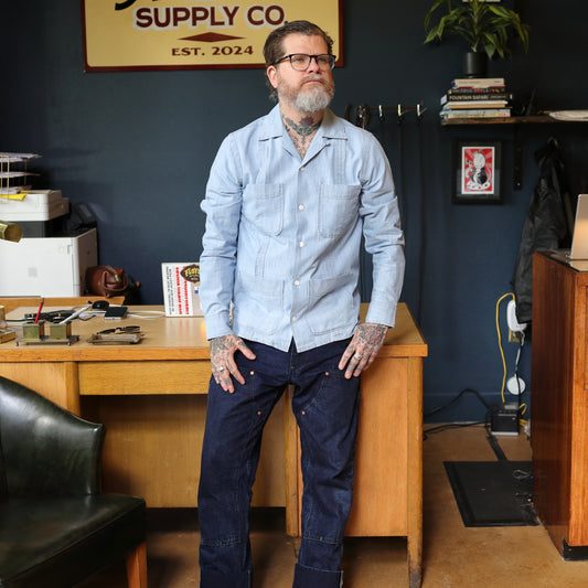 LS Chambray Cuban Shirt - Bleach Wash