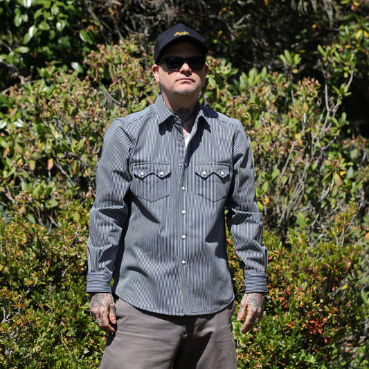 Sunset Route in Indigo Stripe