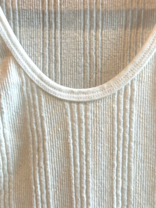 Wakayama Japanese Drop Needle Tank Top - White