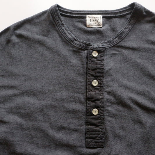 Loopwheeled Henley - Antique Black