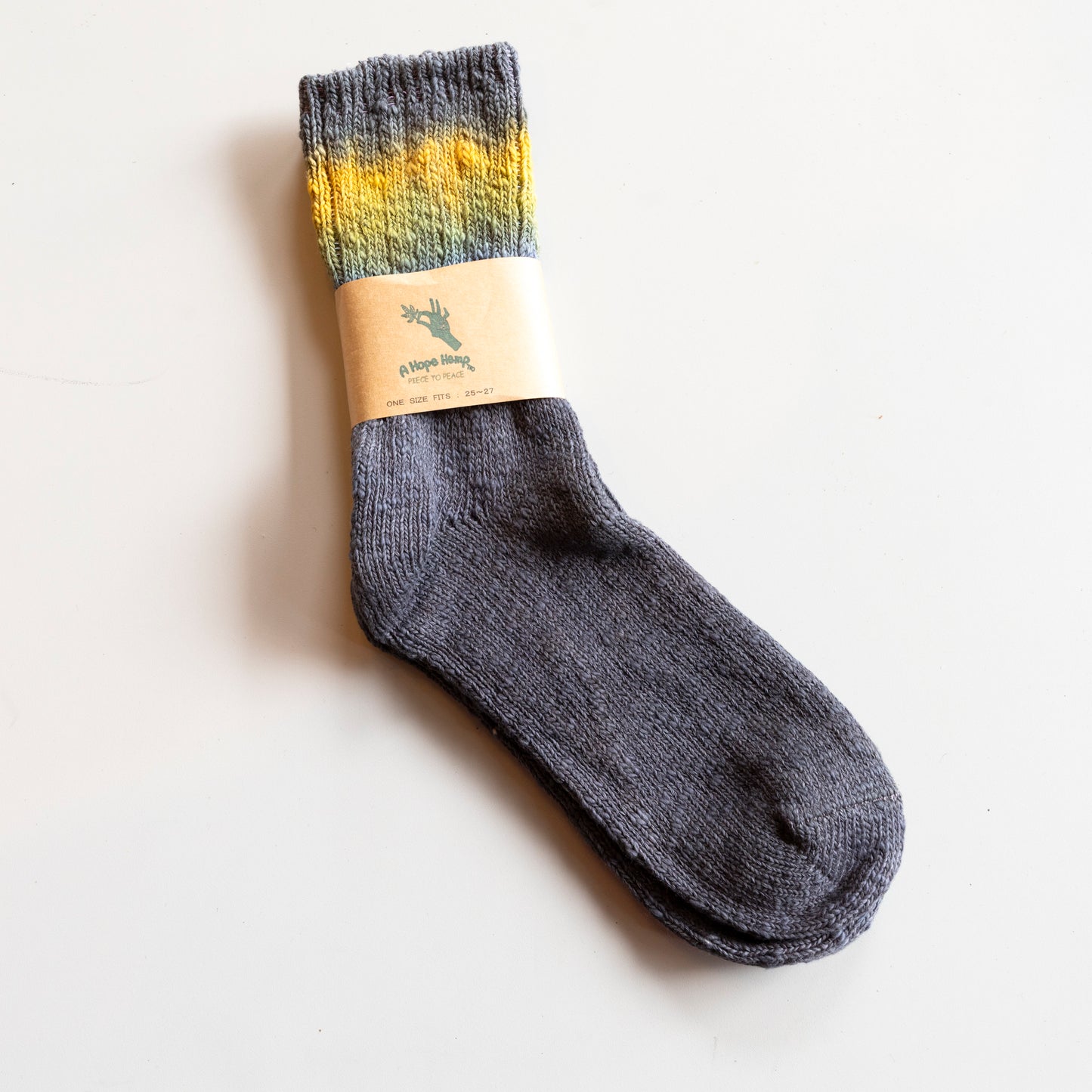 Hand Dipped Tie Dye Socks - Grey and Yellow
