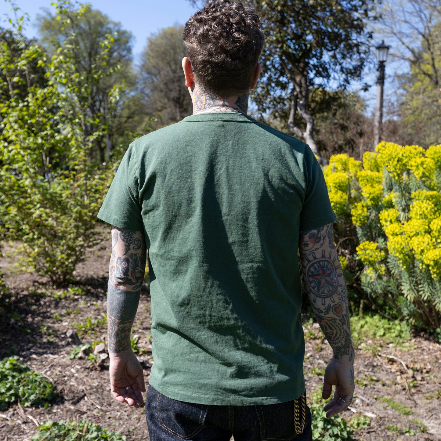 Velva Sheen Henley SS Tee- Fatigue Green