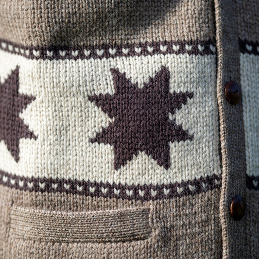 Highland Wool Valero Sweater Vest - Taupe/Cream
