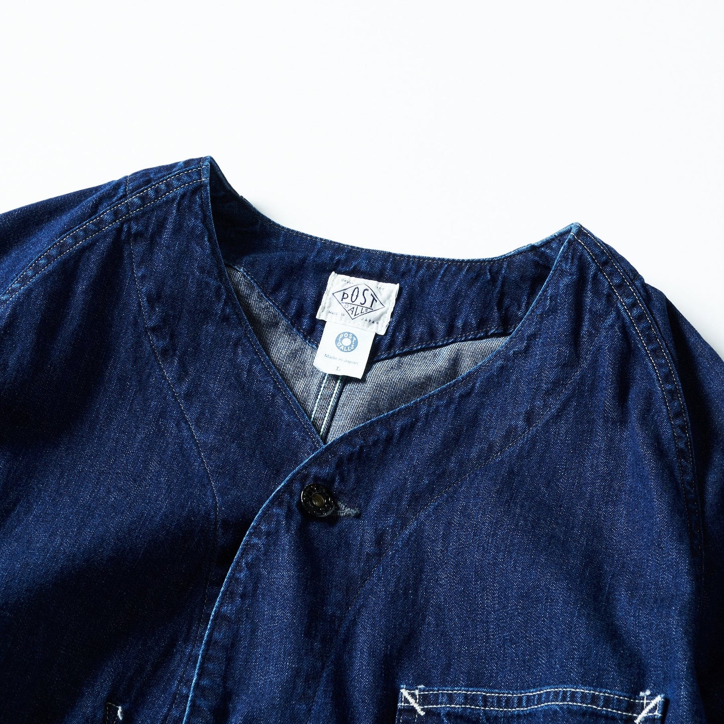 POST 45 Collarless Coverall - Indigo deep wash