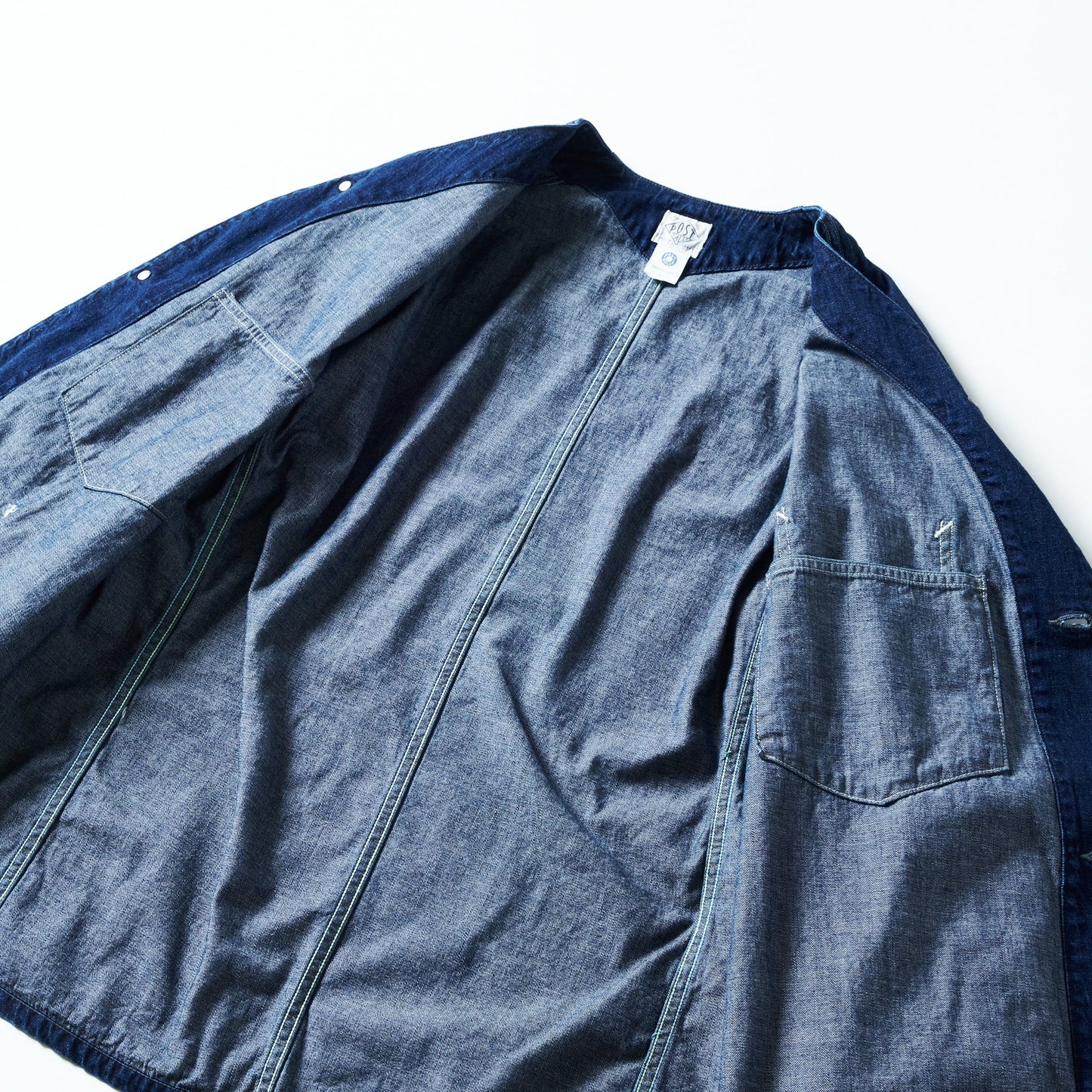 POST 45 Collarless Coverall - Indigo deep wash