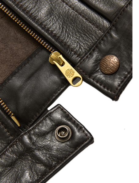 Wibaux Leather Jacket - Blackish Brown
