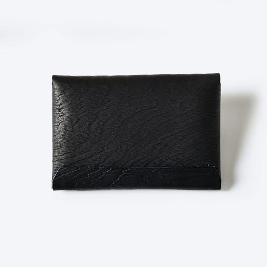 Plywood Leather Card Case- Black