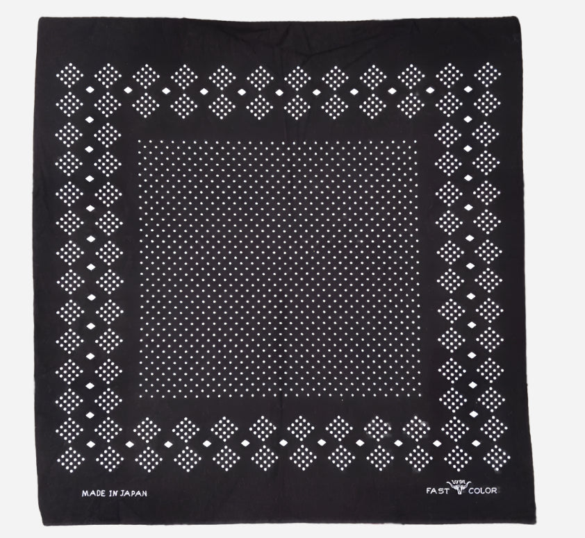 Overdyed Selvedge Bandana: Black Indigo
