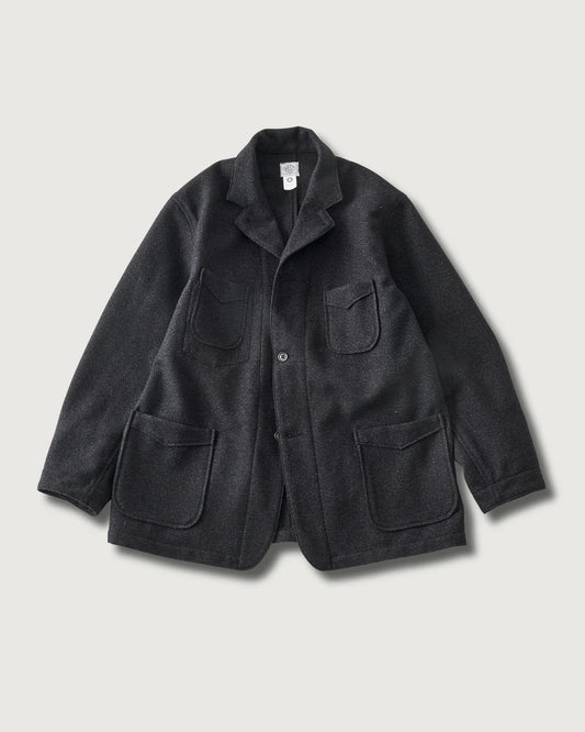 1930's Basket Tweed Wool Jacket - Charcoal