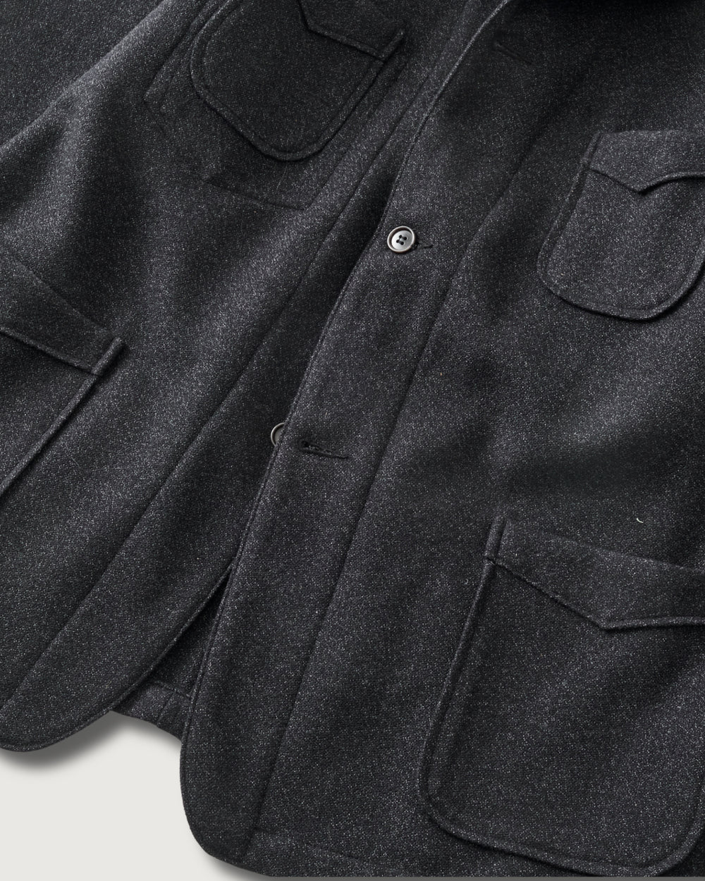 1930's Basket Tweed Wool Jacket - Charcoal