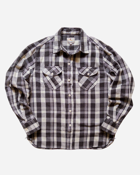 Washed Flannel  Workshirt - Night Pitch