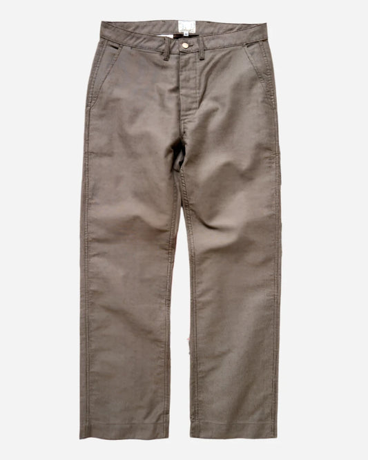 Japanese Wabash Stripe Moleskin Chinos - Espresso Brown