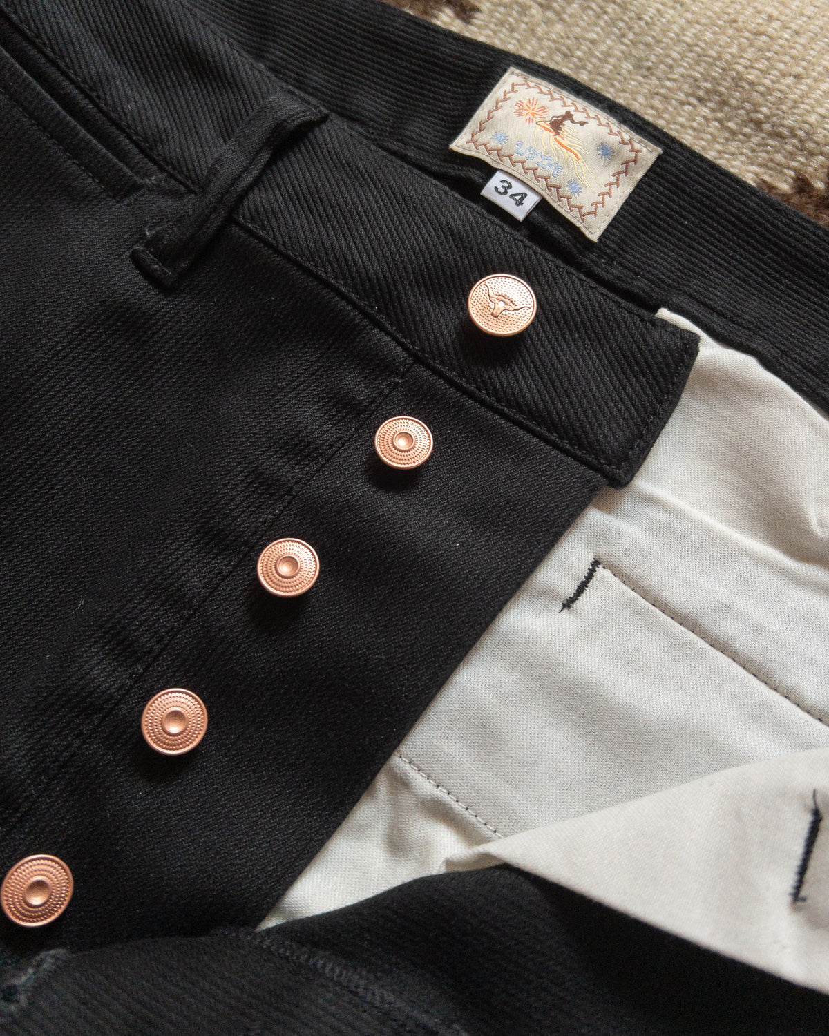 Bedford Cord Flat Front Chinos - Black