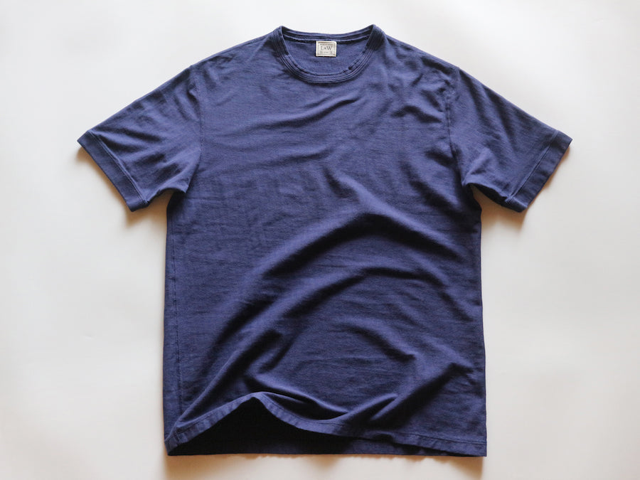 Loopwheeled Ribbed Cuff Tee - Navy