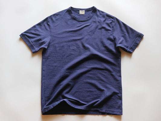 Loopwheeled Ribbed Cuff Tee - Navy