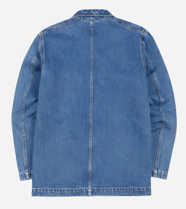 Bleach Wash Selvedge Denim Five-Pocket Chore Jacket
