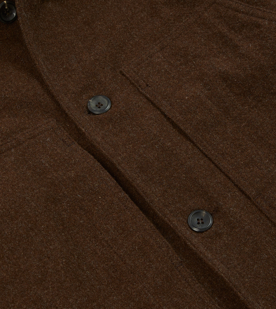 Shetland Wool Map Pocket Chore Jacket - Brown