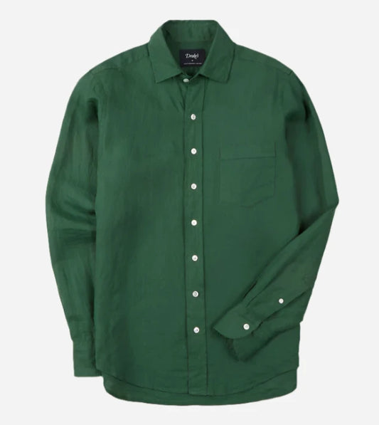Linen Summer Shirt - Forest Green