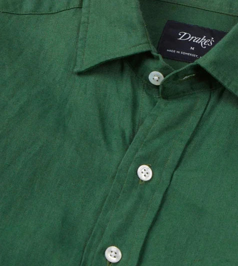 Linen Summer Shirt - Forest Green