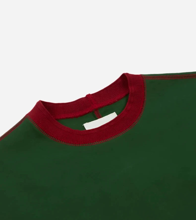 Green Via Ferrata Appliqué Cotton Long-Sleeve Hiking T-Shirt
