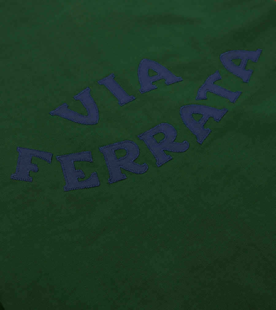 Green Via Ferrata Appliqué Cotton Long-Sleeve Hiking T-Shirt