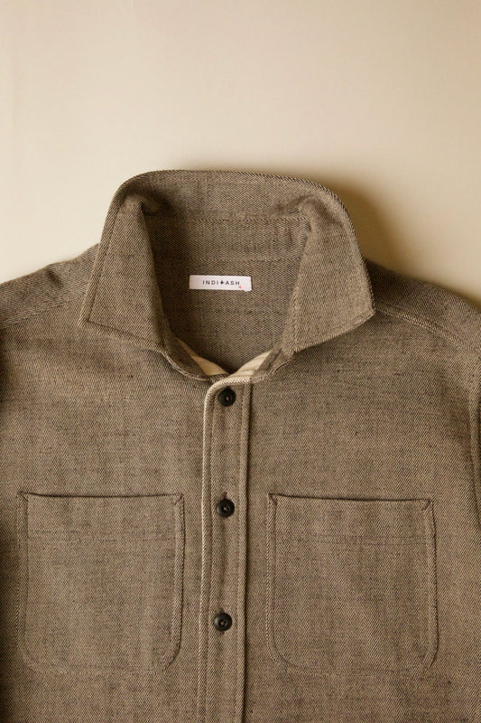 Ames Handwoven Workshirt - Iron/Natural
