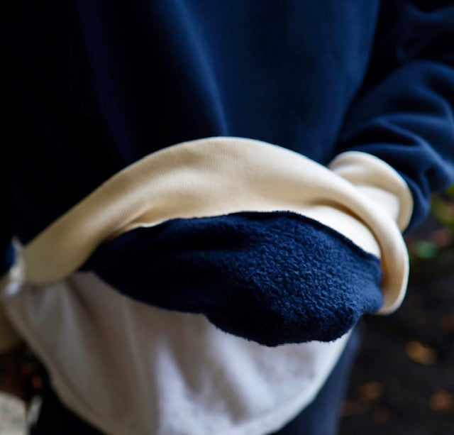 50's Crew Neck Pullover - Navy/Ivory