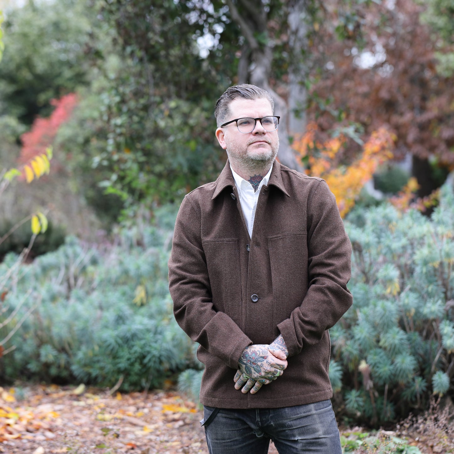 Shetland Wool Map Pocket Chore Jacket - Brown