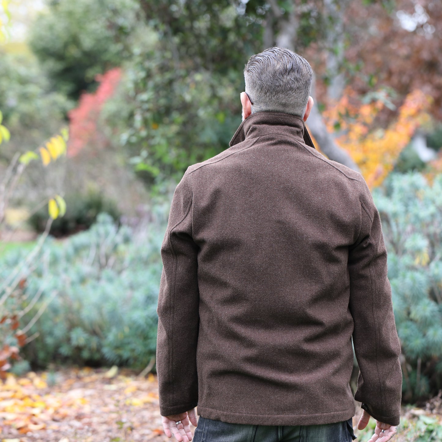 Shetland Wool Map Pocket Chore Jacket - Brown