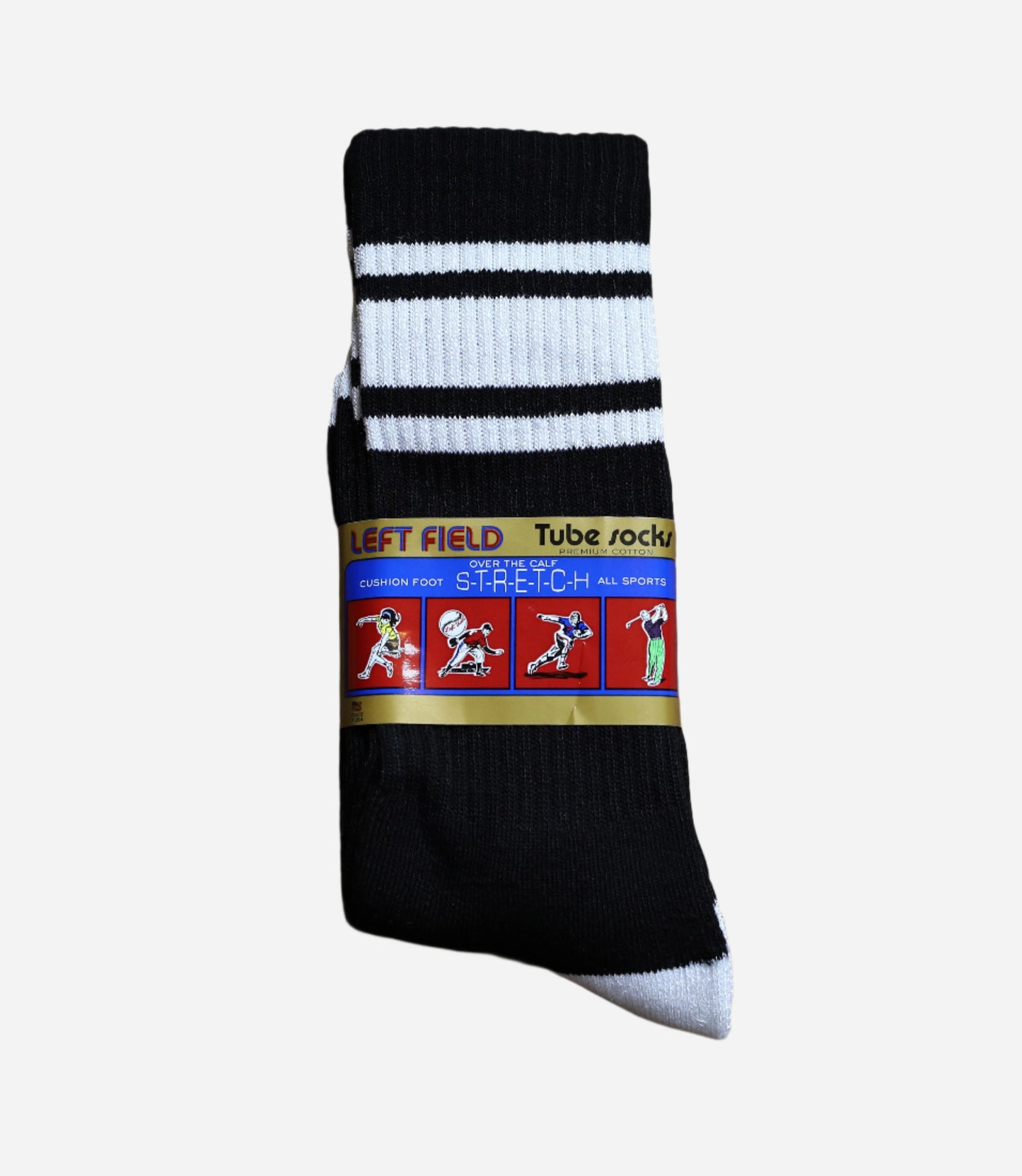 Black and White Striped Bamboo Tube Socks