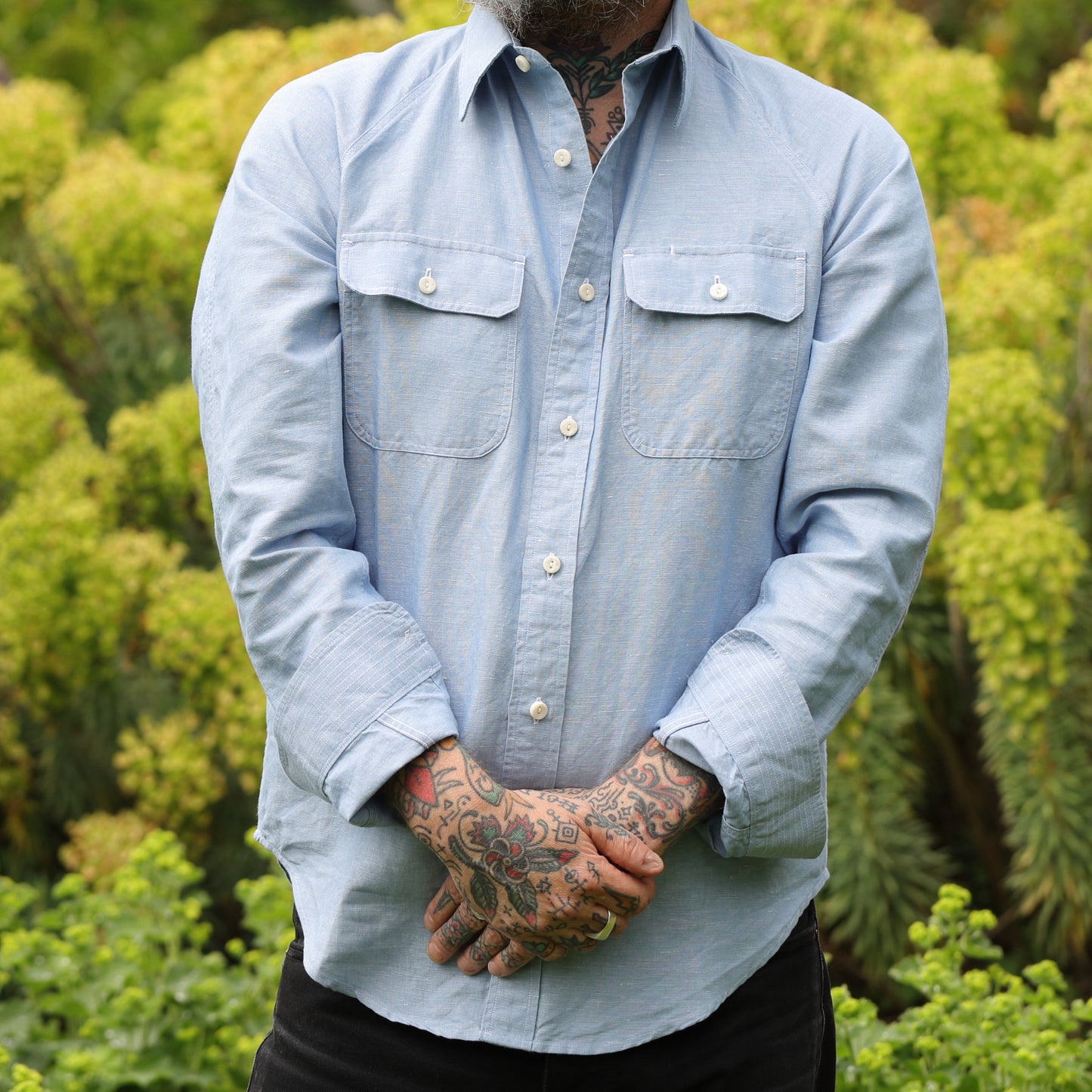 Arbeitshemd Work Shirt -Trail Blue