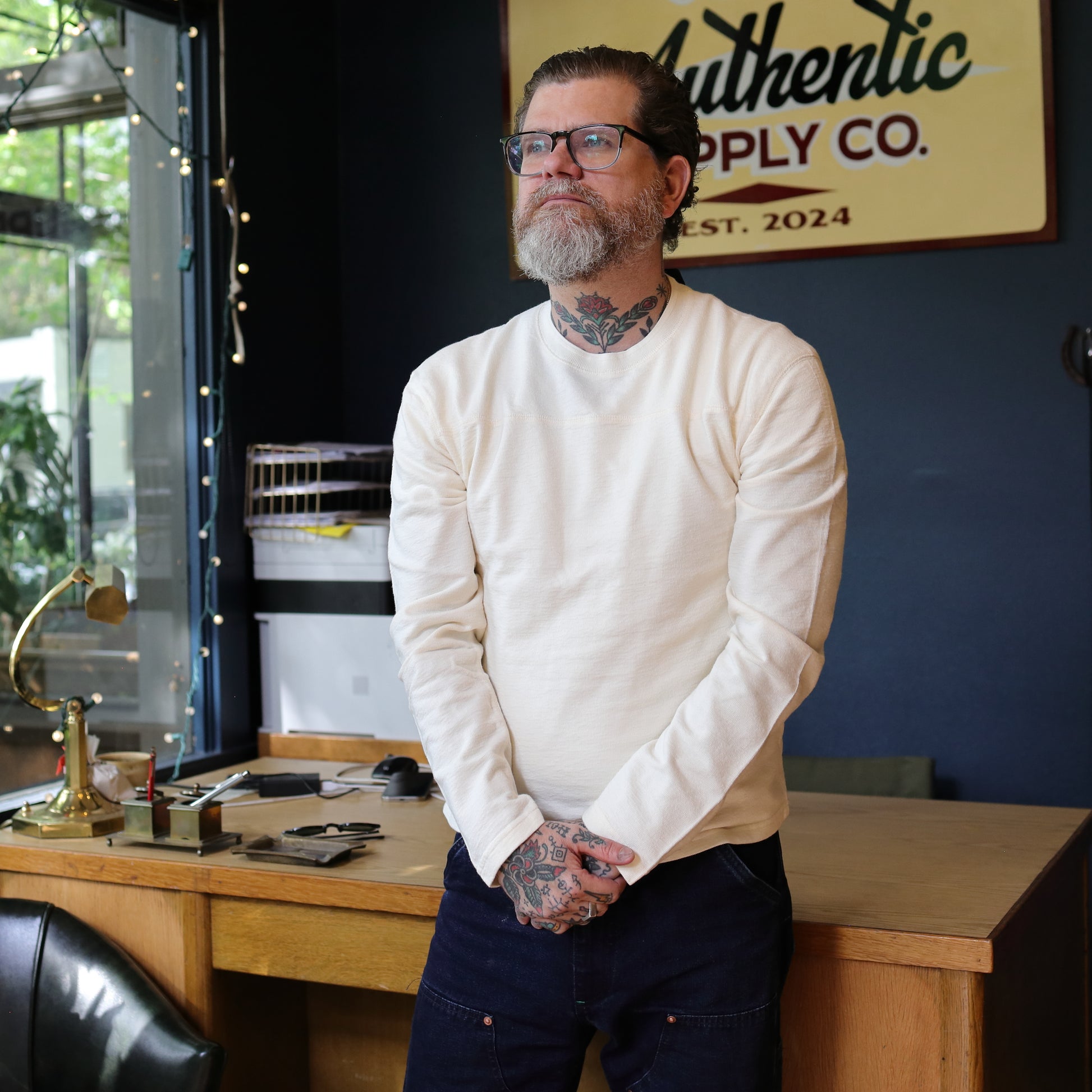 LS Football Jersey - Antique White Joe's Authentic Supply Co. LS Football Jersey - Antique White Joe's Authentic Supply Co.