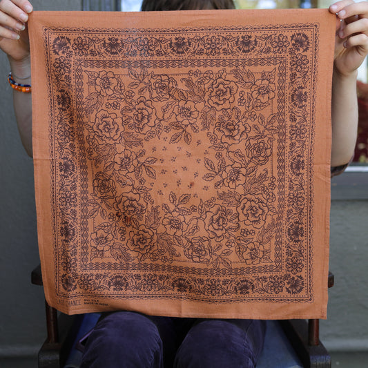 Natural Dye Silk Bandana: Ochre
