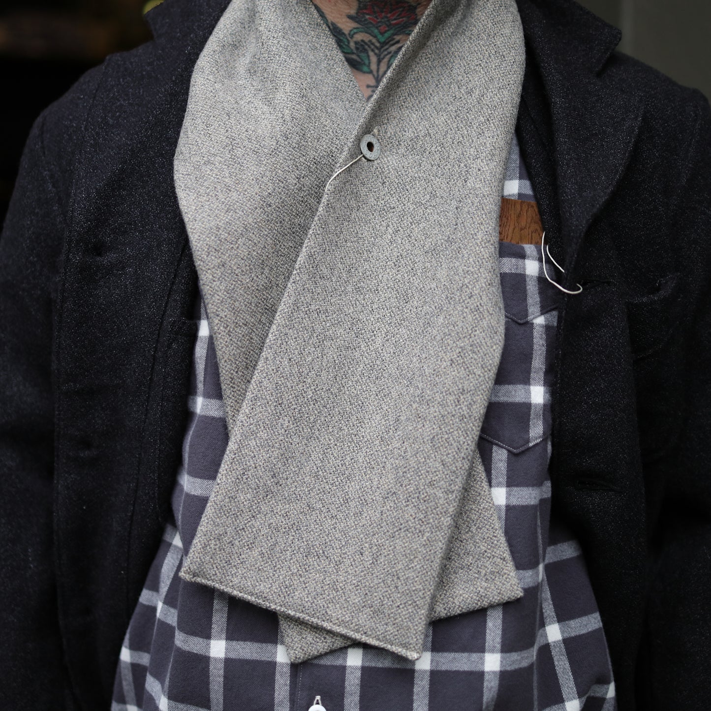 Scarf - Ecru Basket Weave