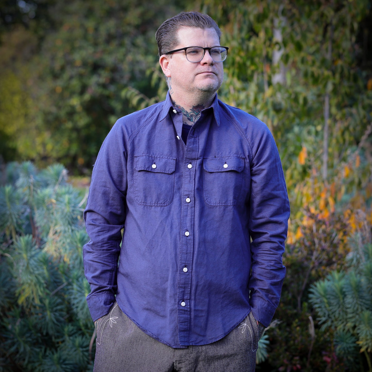 Heimat Cotton Hemp Work Shirt - Ink