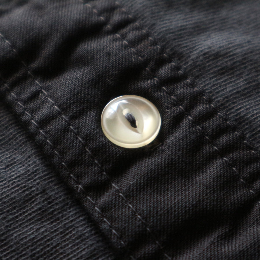 Loopwheeled Henley - Antique Black