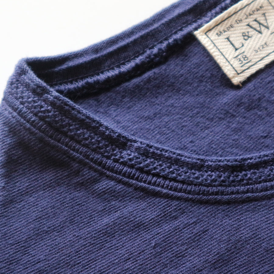 Loopwheeled Ribbed Cuff Tee - Navy