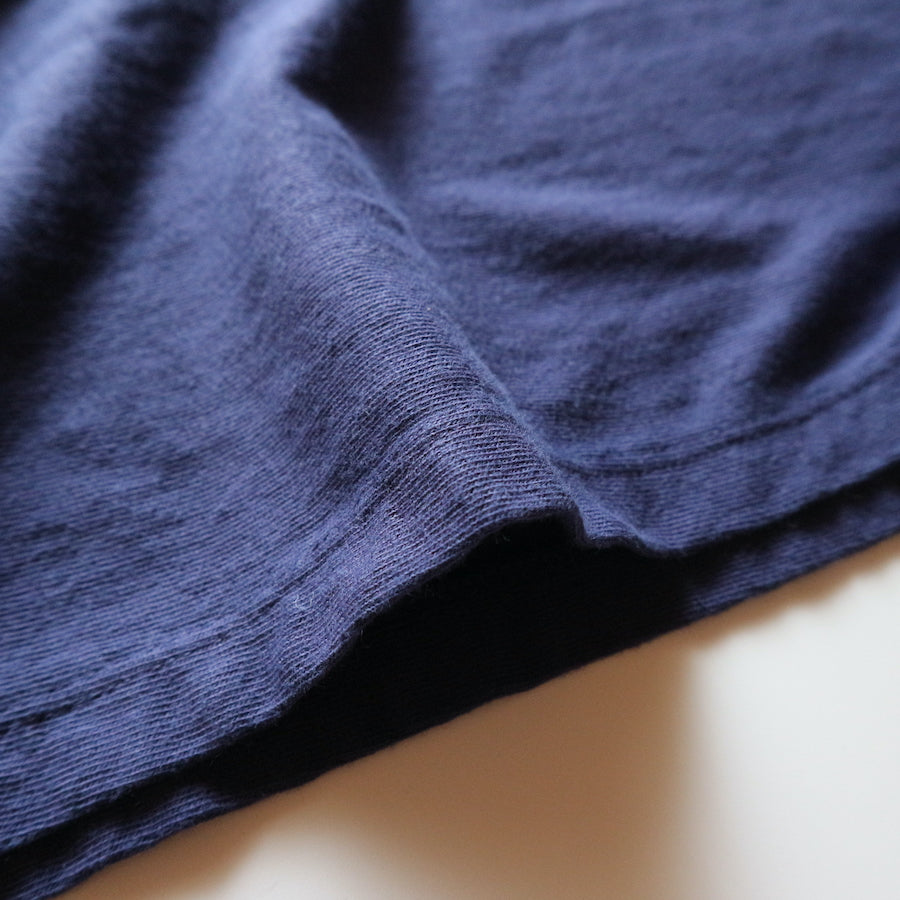 Loopwheeled Ribbed Cuff Tee - Navy