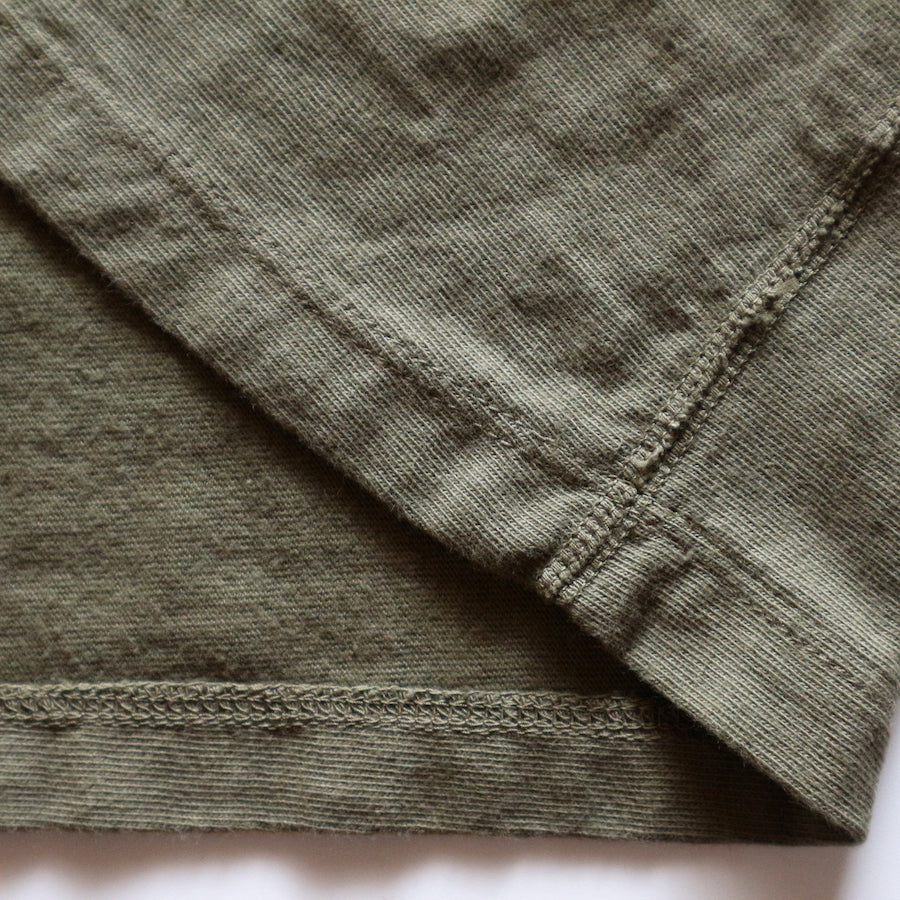 Loopwheeled Henley - Army Olive
