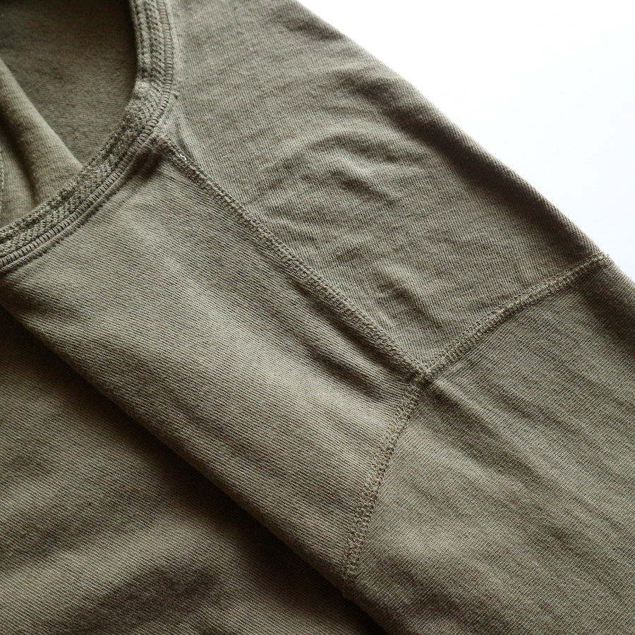 Loopwheeled Henley - Army Olive